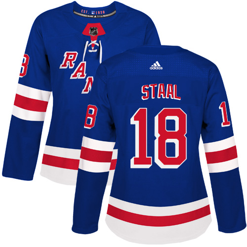 Adidas New York Rangers 18 Marc Staal Royal Blue Home Authentic Women Stitched NHL Jersey